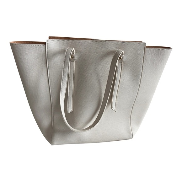 Ulta Beauty Classic Cream White Tote Bag with Shoulder Strap Faux Leather - Picture 2 of 13